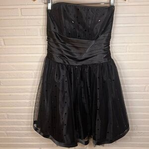 Jessica McClintock Black Y2K Sparkly Tulle Strapless Dress, Women’s Size 11